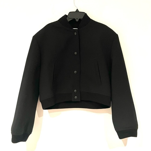 New ZARA NWOT Wool Bland Crop Bomber Jacket - Picture 15 of 16